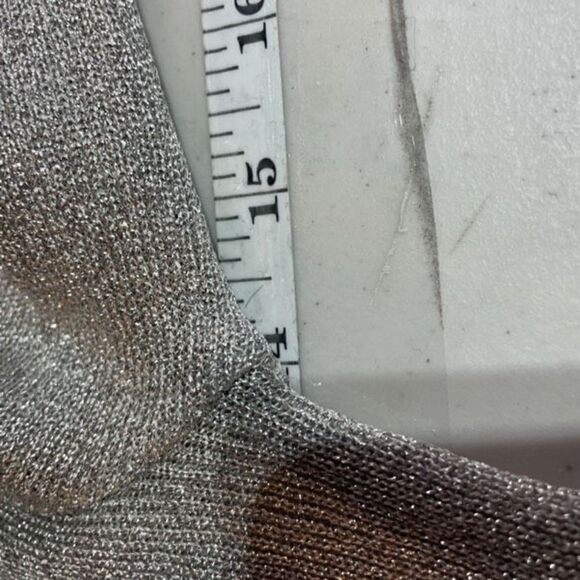 Vintage Herman Geist Womens knit Sweater Metallic Silver Medium shimmer cocktail - Picture 5 of 6